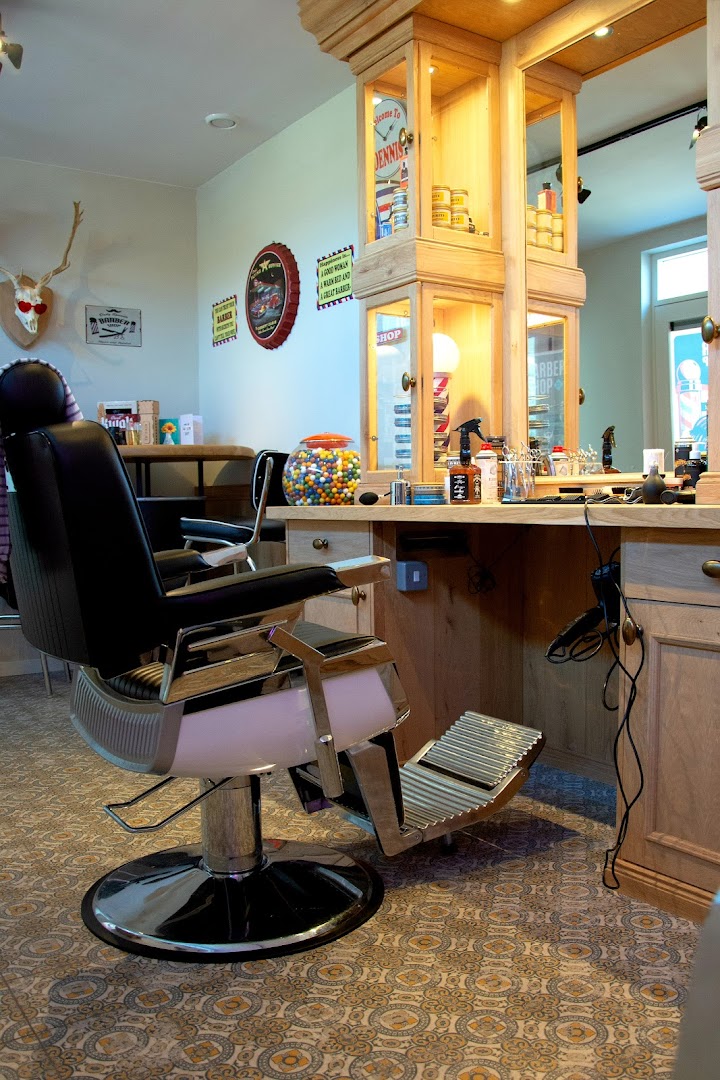 Klassieke barberstoel en kauwgomballenautomaat